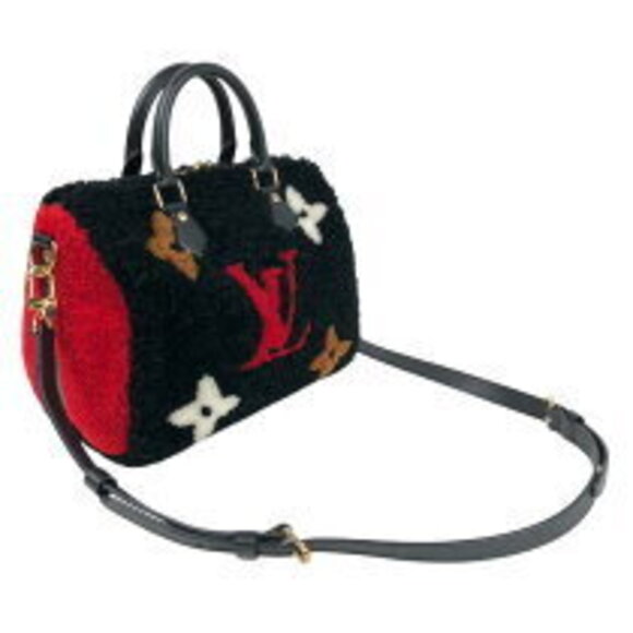 Louis Vuitton Handbags - Louis Vuitton Leather Monogram Boston Speedy Bag Bandouliere Shearling Teddy